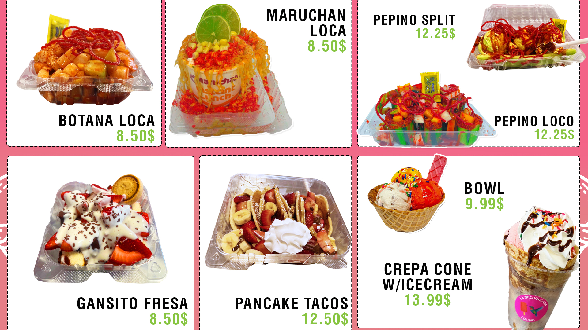 La Michoacana Menu
